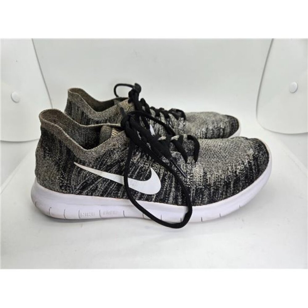 Nike Free RN Flyknit Shoes Men's 8 Black White Oreo Running Athletic Sneakers